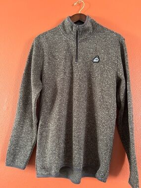 Hurley Men's Heather Charcoal Quarter-Zip Pullover